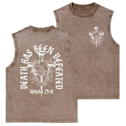 Death Has Been Defeated Christian Washed Tank Top