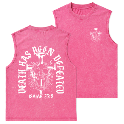 Death Has Been Defeated Christian Washed Tank Top