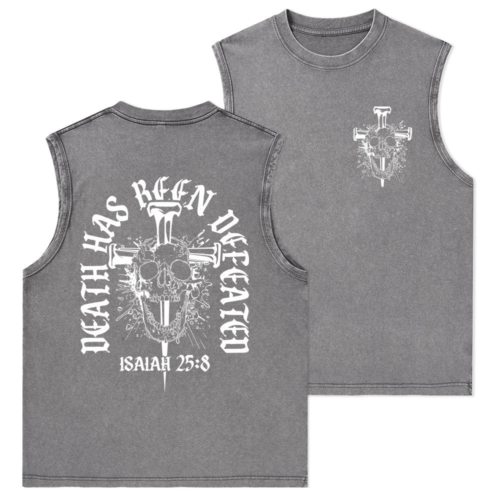 Death Has Been Defeated Christian Washed Tank Top