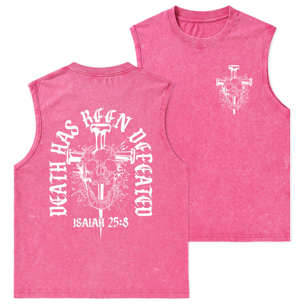 Death Has Been Defeated Christian Washed Tank Top