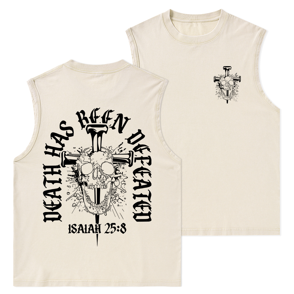 Death Has Been Defeated Christian Washed Tank Top