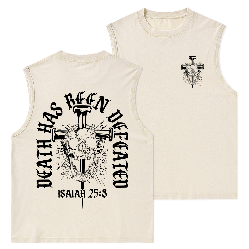 Death Has Been Defeated Christian Washed Tank Top