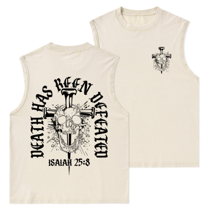 Death Has Been Defeated Christian Washed Tank Top