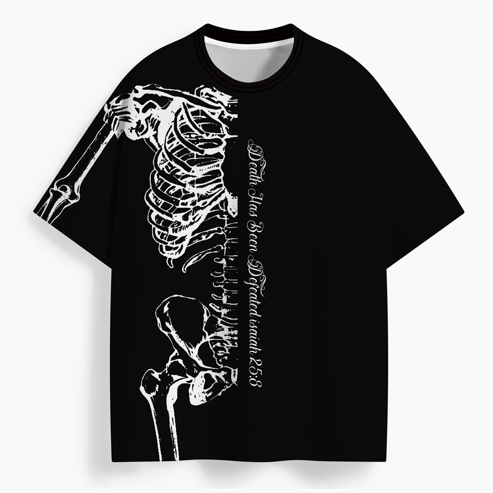 Death Has Been Defeated Oversized All-Over Print Christian T-Shirt