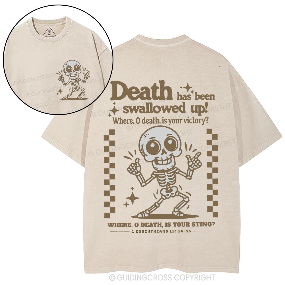 Death Has Been Swallowed Up Christian Washed T-Shirt