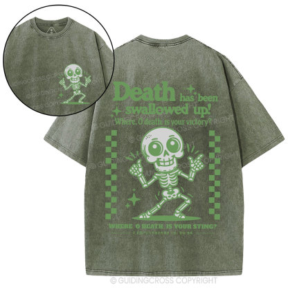 Death Has Been Swallowed Up Christian Washed T-Shirt