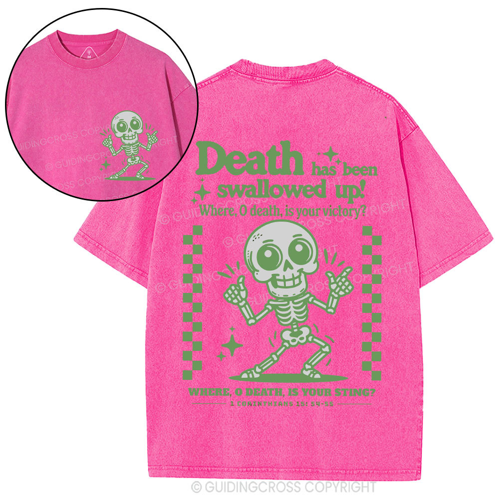 Death Has Been Swallowed Up Christian Washed T-Shirt