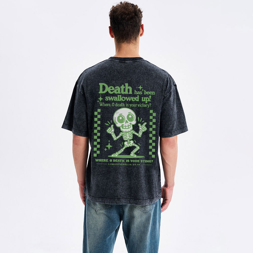 Death Has Been Swallowed Up Christian Washed T-Shirt
