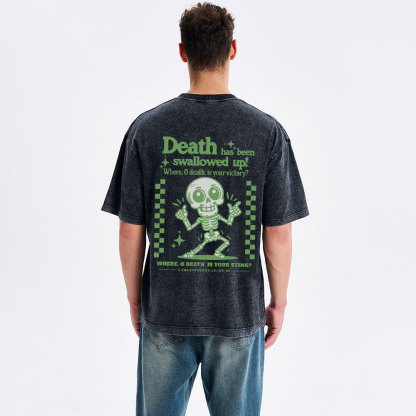 Death Has Been Swallowed Up Christian Washed T-Shirt