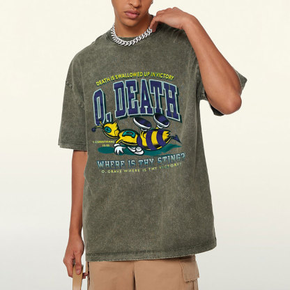 Death Is Swallowed Up In Victory Christian Washed T-Shirt
