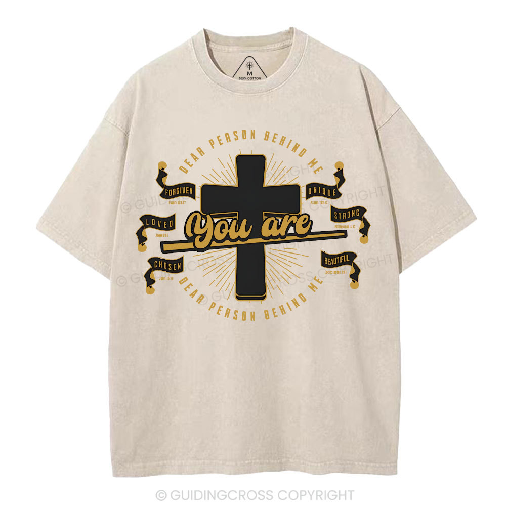 Death Person Behind Me You Are Unique Christian Washed T-Shirt