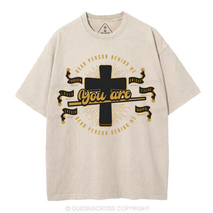 Death Person Behind Me You Are Unique Christian Washed T-Shirt