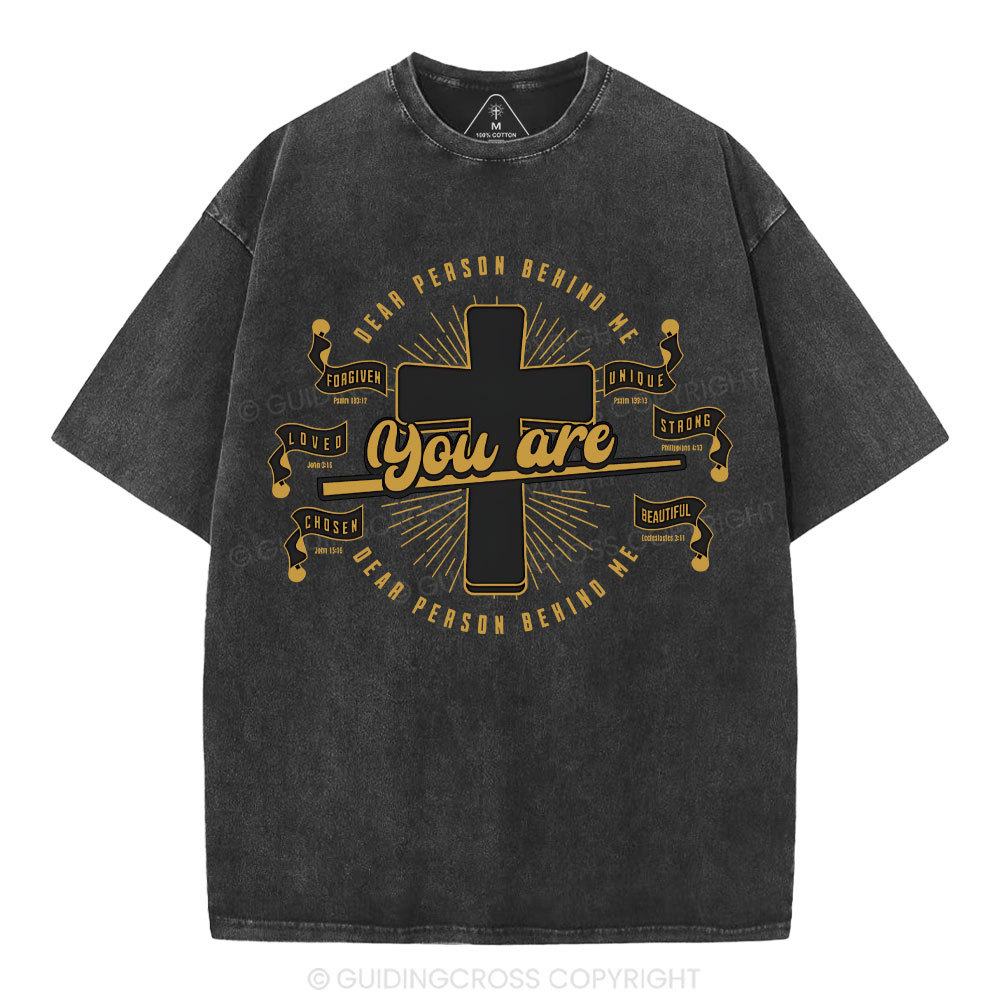 Death Person Behind Me You Are Unique Christian Washed T-Shirt