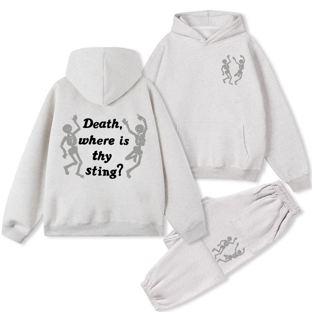Death Where Is The Sting Christian Fleece Hoodie Set