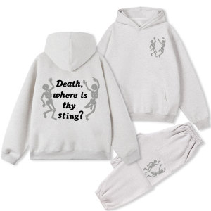 Image of Death Where Is The Sting Christian Fleece Hoodie Set