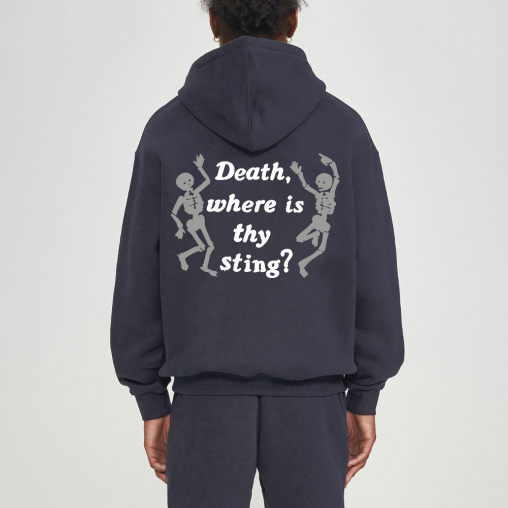 Death Where Is The Sting Christian Fleece Hoodie Set