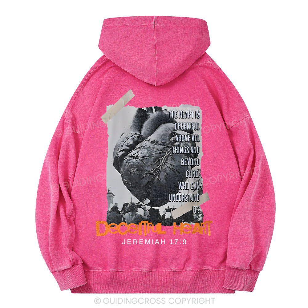 Decentful Heart Chirstian Washed Hoodie