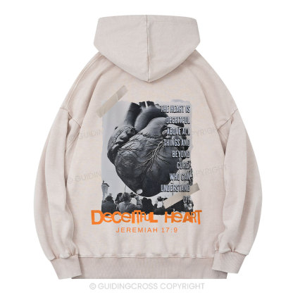 Decentful Heart Chirstian Washed Hoodie