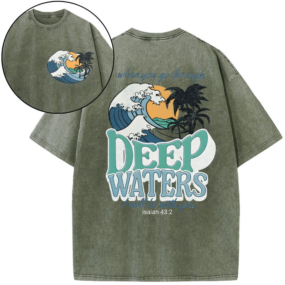 Deep Waters Christian Washed T-Shirt