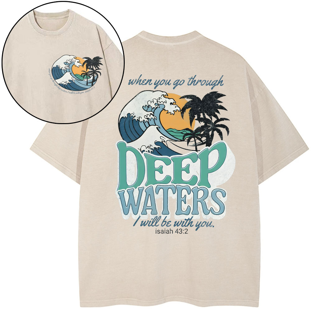 Deep Waters Christian Washed T-Shirt