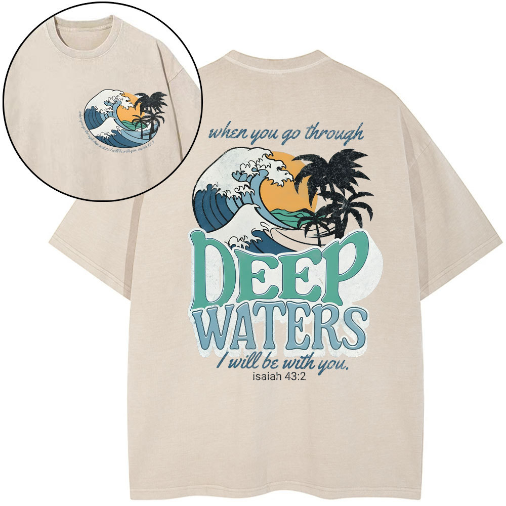 Deep Waters Christian Washed T-Shirt