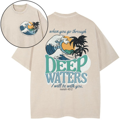 Deep Waters Christian Washed T-Shirt