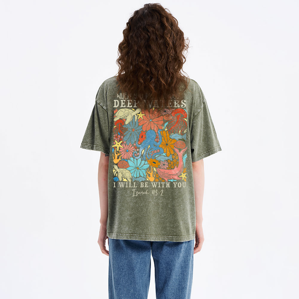 Deep Waters Christian Washed T-Shirt