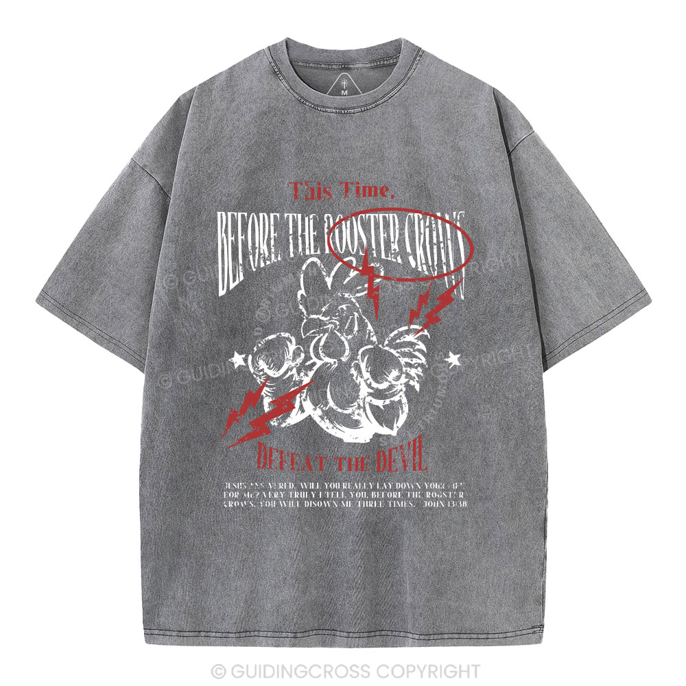 Defeat The Devil Christian Washed T-Shirt