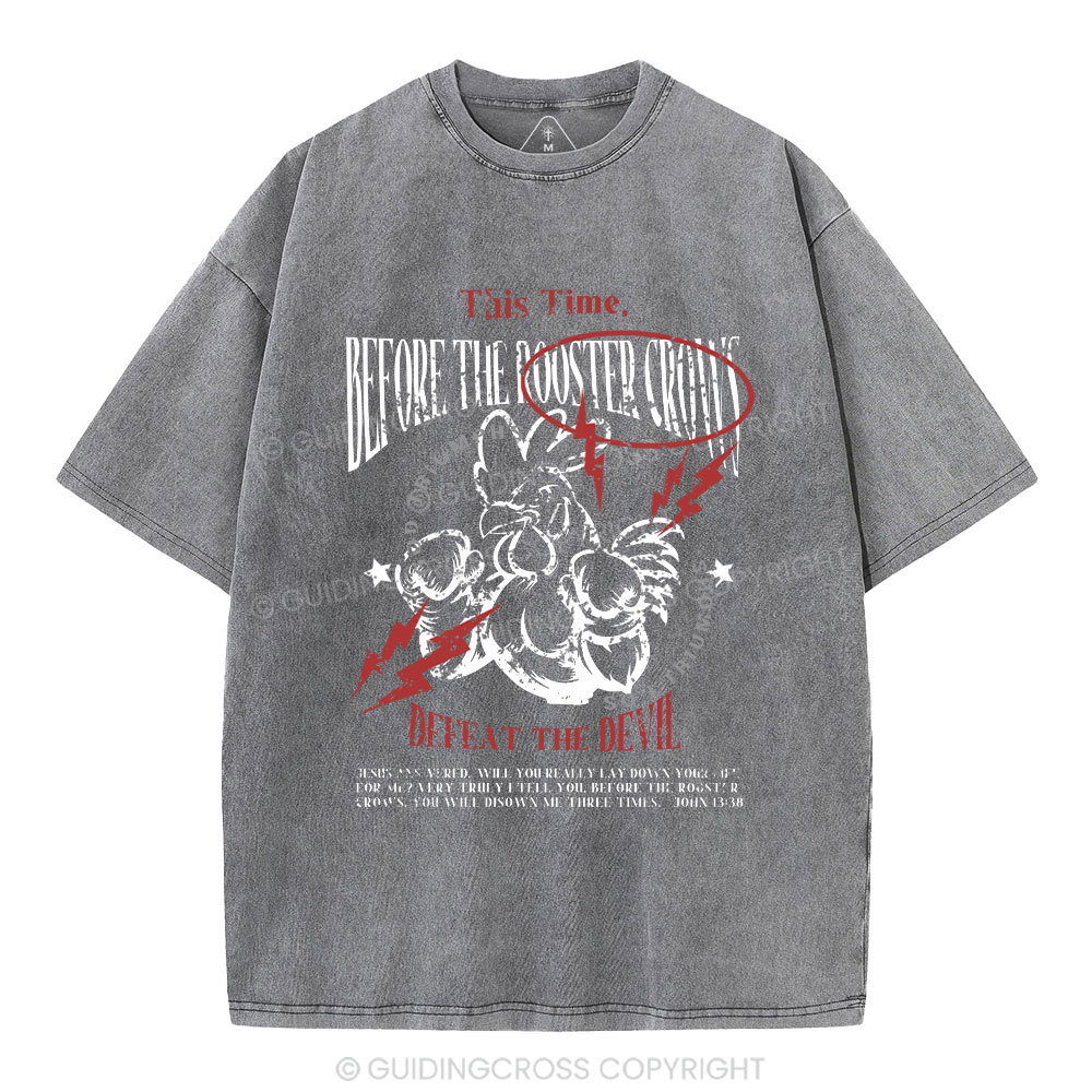 Defeat The Devil Christian Washed T-Shirt