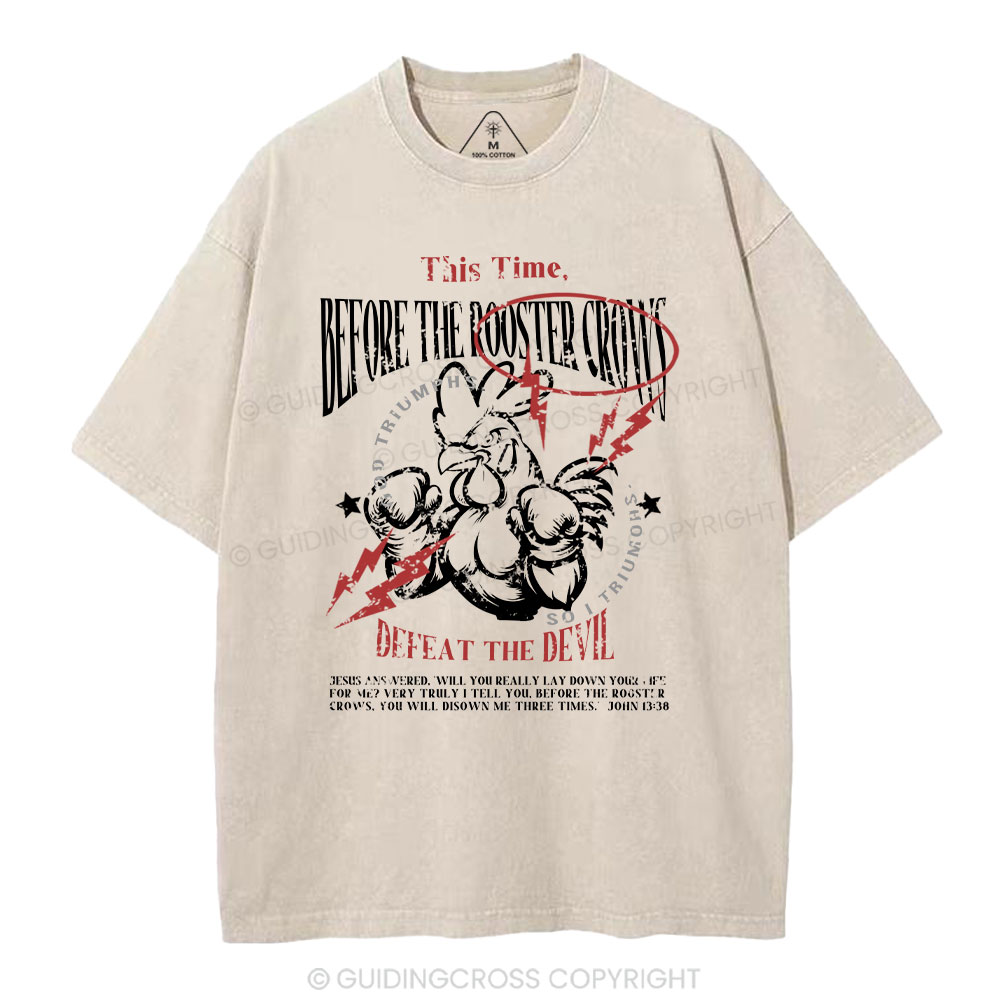 Defeat The Devil Christian Washed T-Shirt