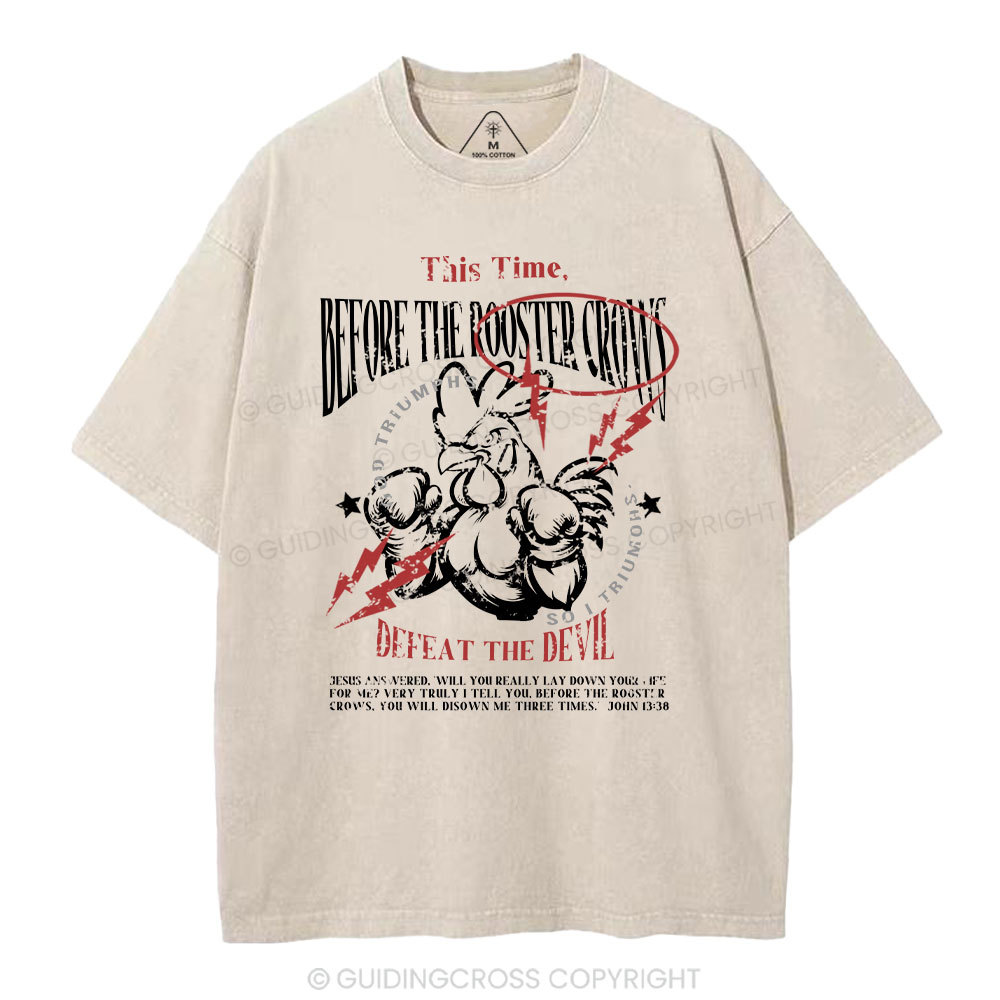 Defeat The Devil Christian Washed T-Shirt