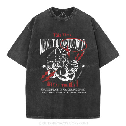 Defeat The Devil Christian Washed T-Shirt