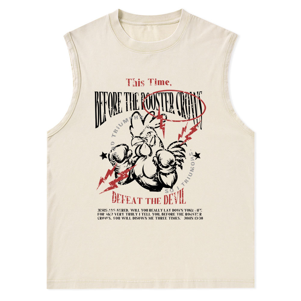 Defeat The Devil Christian Washed Tank Top