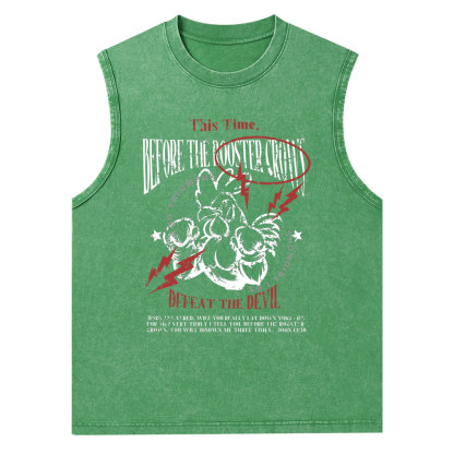 Defeat The Devil Christian Washed Tank Top