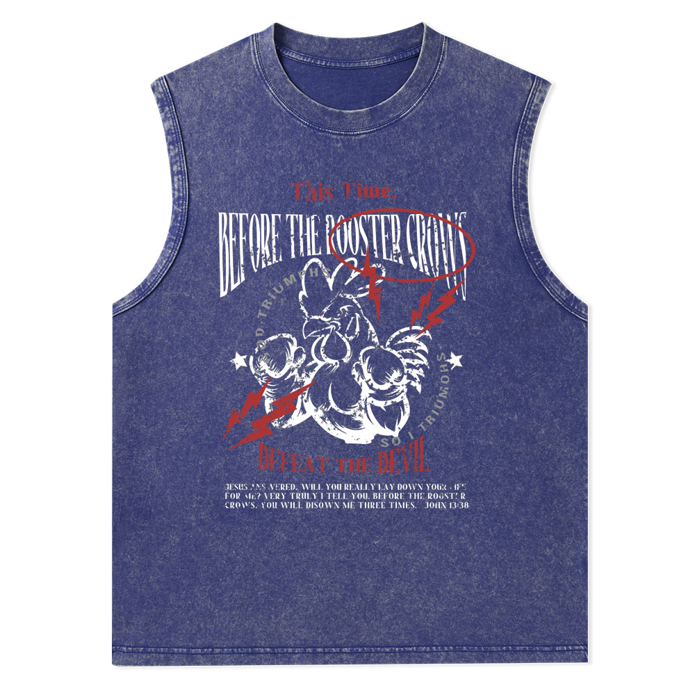 Defeat The Devil Christian Washed Tank Top