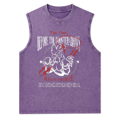 Defeat The Devil Christian Washed Tank Top