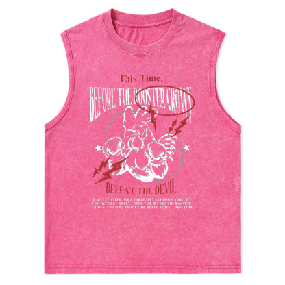 Defeat The Devil Christian Washed Tank Top