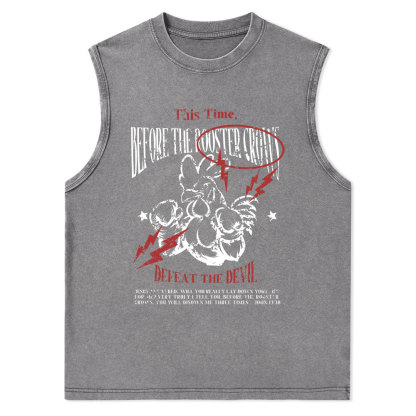 Defeat The Devil Christian Washed Tank Top