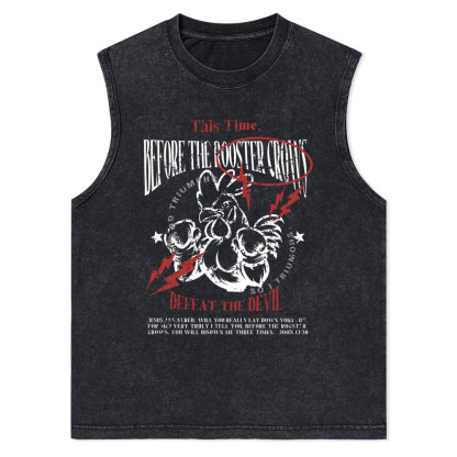 Defeat The Devil Christian Washed Tank Top