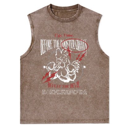 Defeat The Devil Christian Washed Tank Top