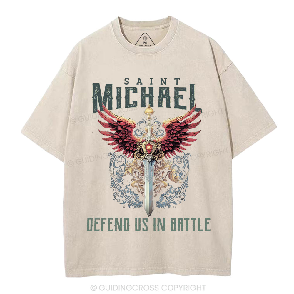 Defend Us In Battle Christian Washed T-Shirt