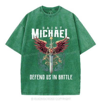 Defend Us In Battle Christian Washed T-Shirt