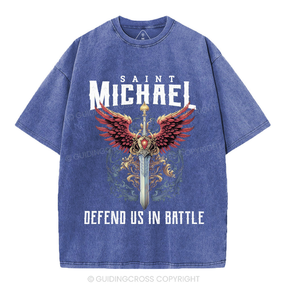 Defend Us In Battle Christian Washed T-Shirt