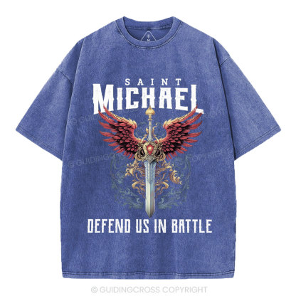 Defend Us In Battle Christian Washed T-Shirt