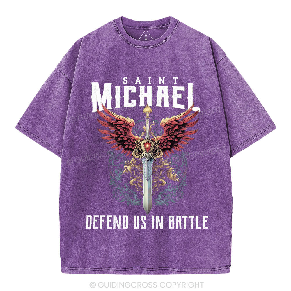 Defend Us In Battle Christian Washed T-Shirt