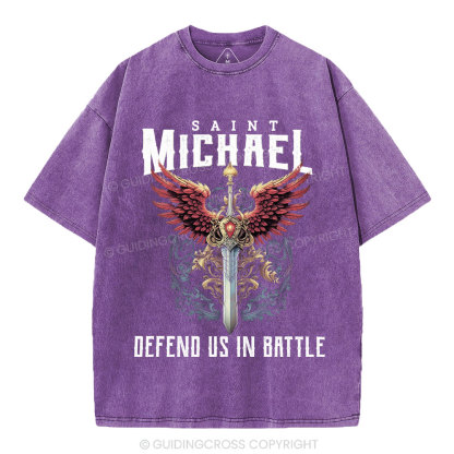 Defend Us In Battle Christian Washed T-Shirt
