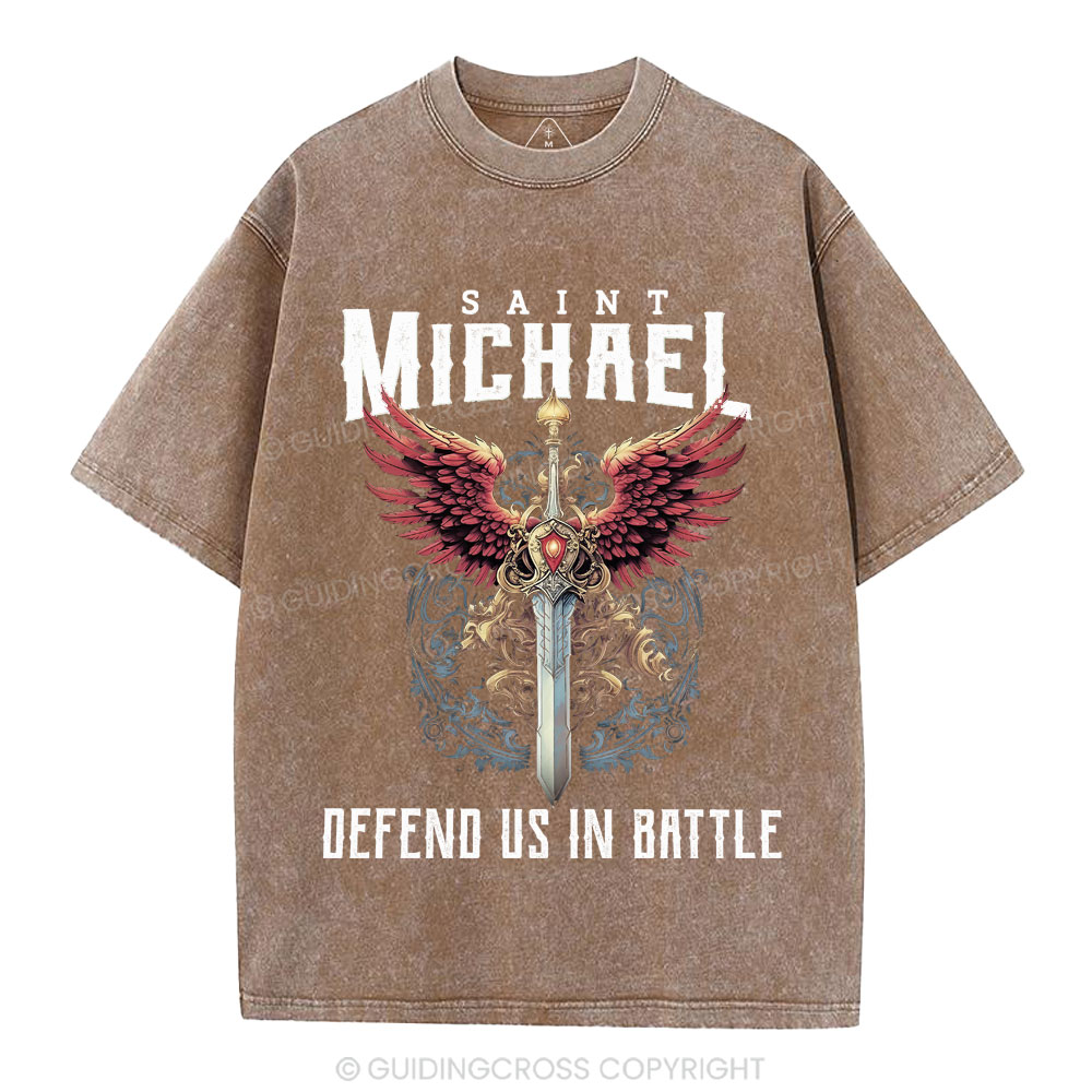 Defend Us In Battle Christian Washed T-Shirt
