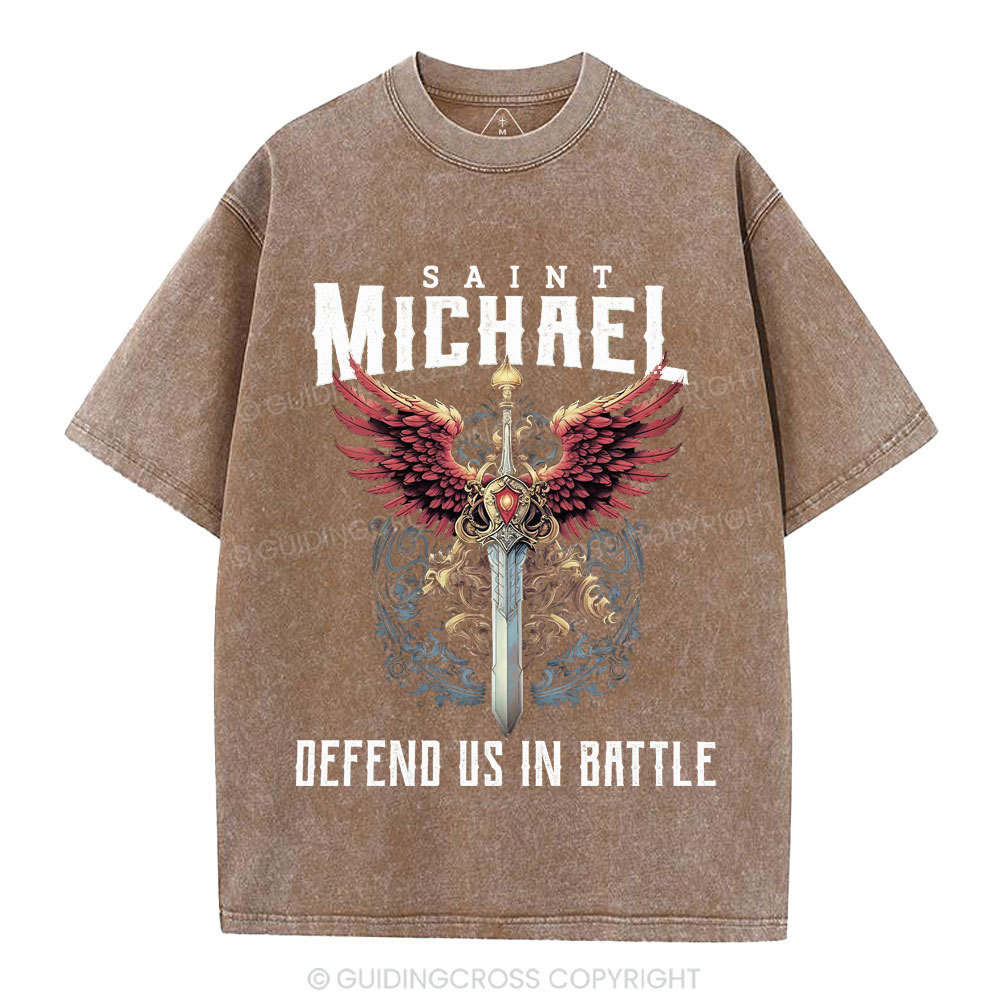 Defend Us In Battle Christian Washed T-Shirt