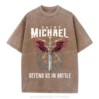 Defend Us In Battle Christian Washed T-Shirt