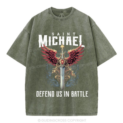 Defend Us In Battle Christian Washed T-Shirt